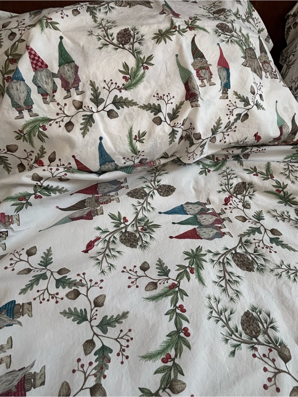 Pottery Barn Christmas Gnome Duvet Cover with Standard Pillowcases - Picture 3 of 5